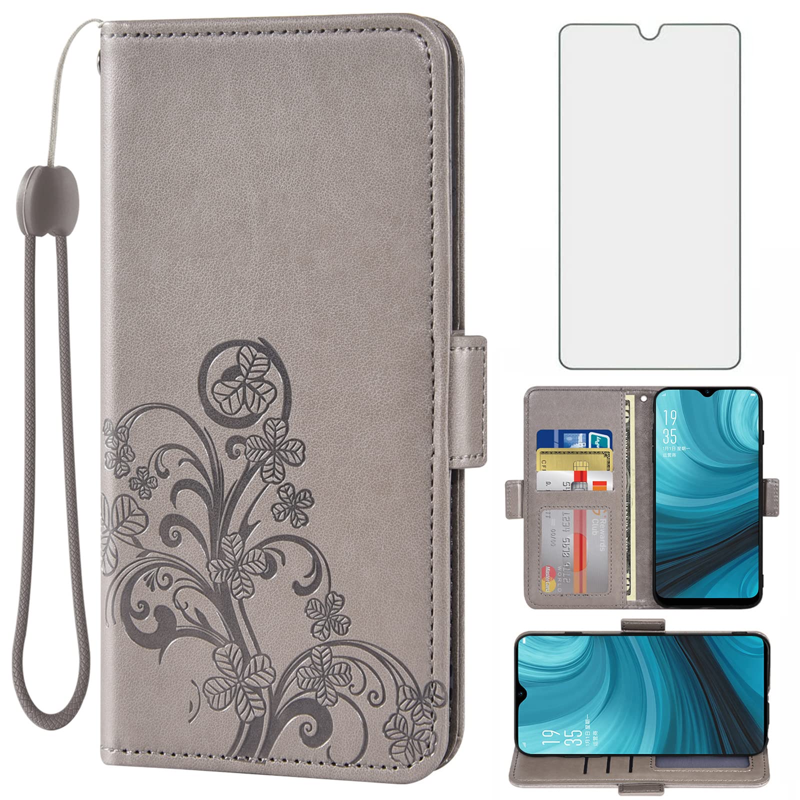 Asuwishcompatible With Oppo A5s Ax5s A7 Ax7 Wallet Case Tempered