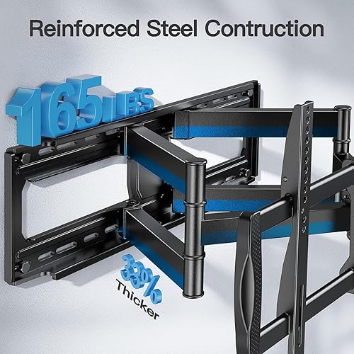 Miniatura 3 de PERLESMITH Soporte de pared para TV de movimiento completo para televisores de 50 a 90 pulgadas de hasta 165 libras, soporte de montaje de TV con
