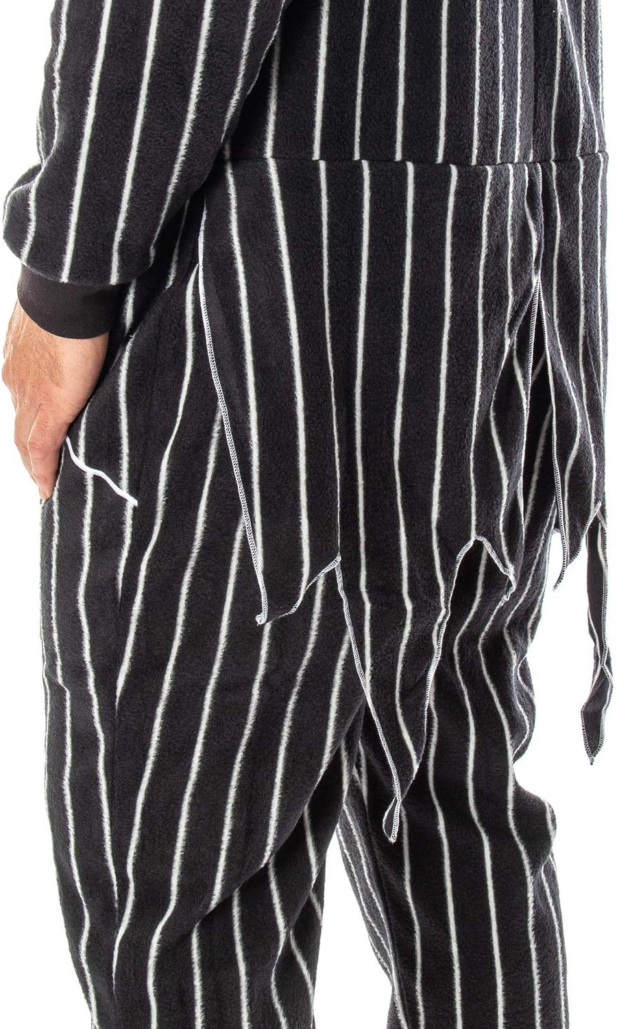 Seven Times Six Nightmare Before Christmas Jack Skellington Costume Pinstripe Suit Pajama Outfit One-Piece Union Suit