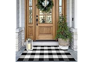 KOZYFLY Buffalo Plaid Welcome Door Mat
