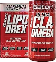 Vista 1 de iSatori Lipo-Drex Fórmula termogénica para pérdida de grasa, supresor de pérdida de peso de acción rápida y apetito (60 cápsulas) Ultra CLA + Omega