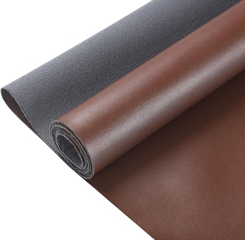 Miniatura 8 de Hojas de cuero sintético de vinilo tela de piel sintética suave marrón claro, impermeable, 54 x 36 pulgadas, tapicería de vinilo suave para