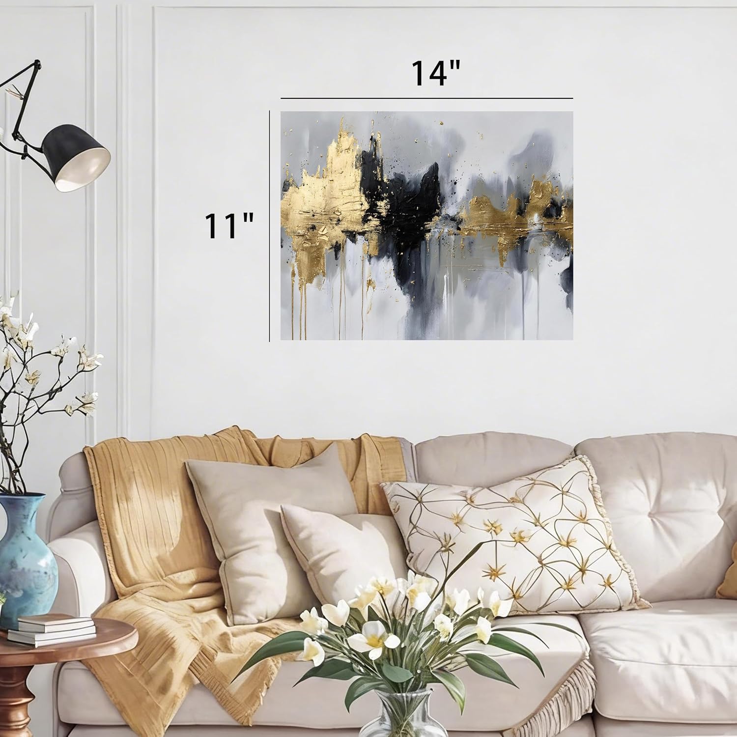 Bruarteli Abstract Canvas Wall Art 11''x14'', Small-sized Decoration