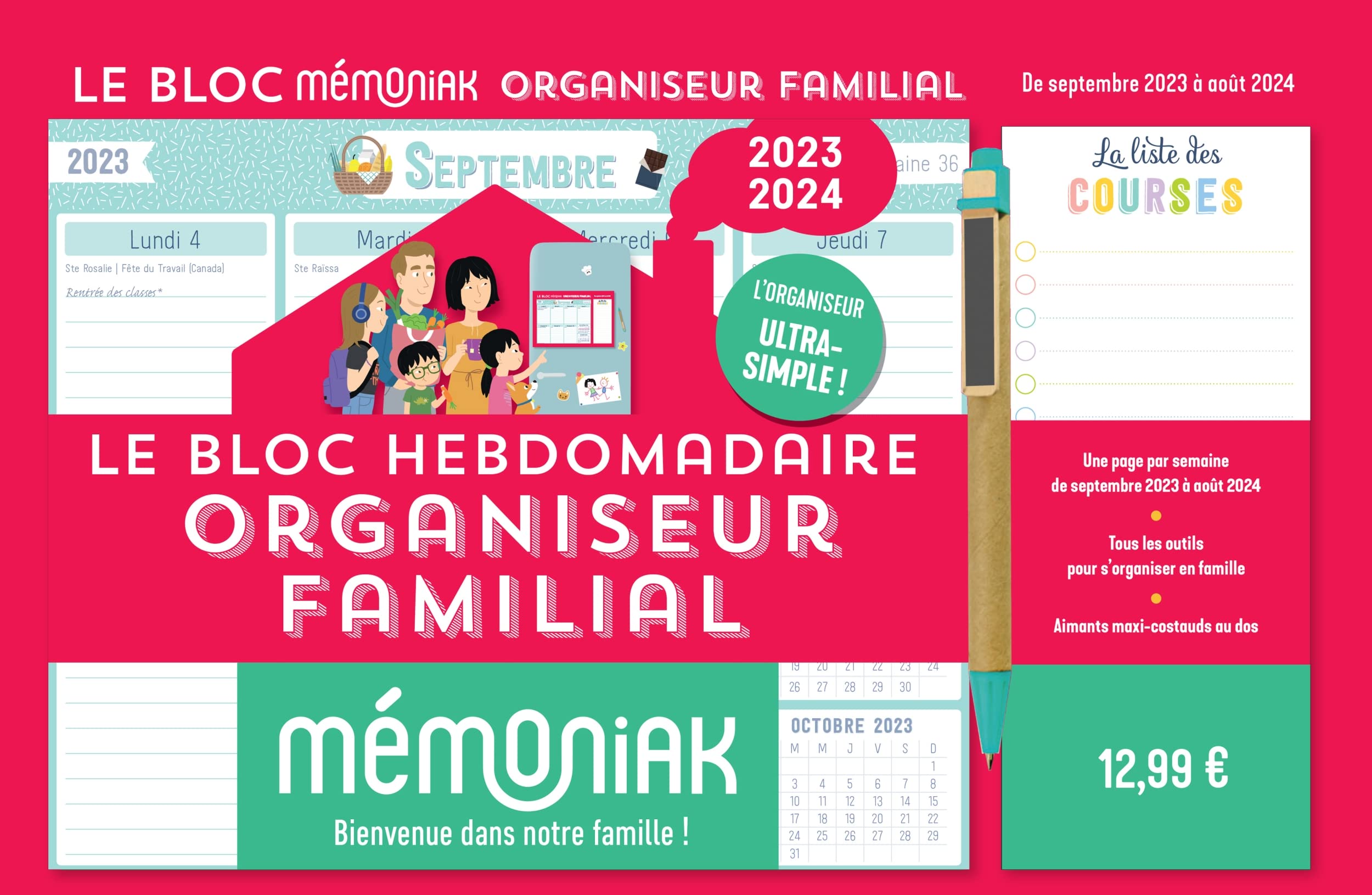Mémoniak Wochenplaner Familienkalender 2023-2024