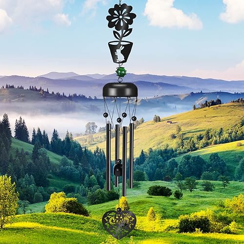 Campanillas de viento de metal de 28 pulgadas, campanillas de viento para exteriores, regalo conmemorativo por pérdida de un ser querido,