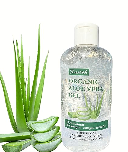 Miniatura 8 de Raslok Gel de aloe vera puro y orgánico natural para hidratar la piel y el cuidado del cabello (pepino, 7.76 onzas)
