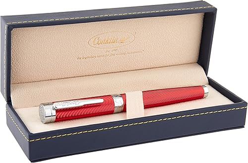 Miniatura 4 de Conklin Herringbone Signature Pluma Estilográfica Rojo - M