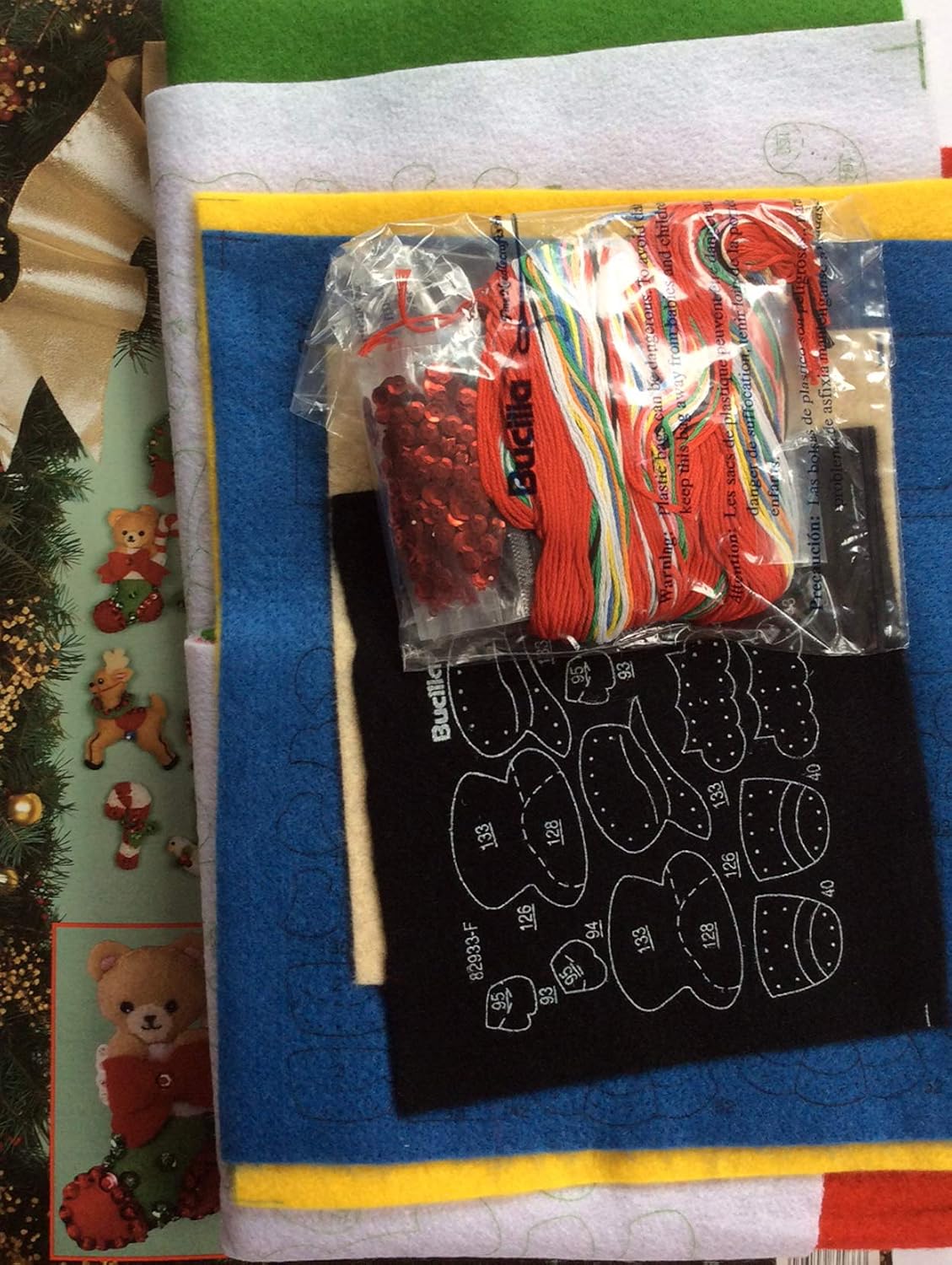 Bucilla "Lotsa Christmas" Set Of 50 Felt Applique Ornaments Kit 82933