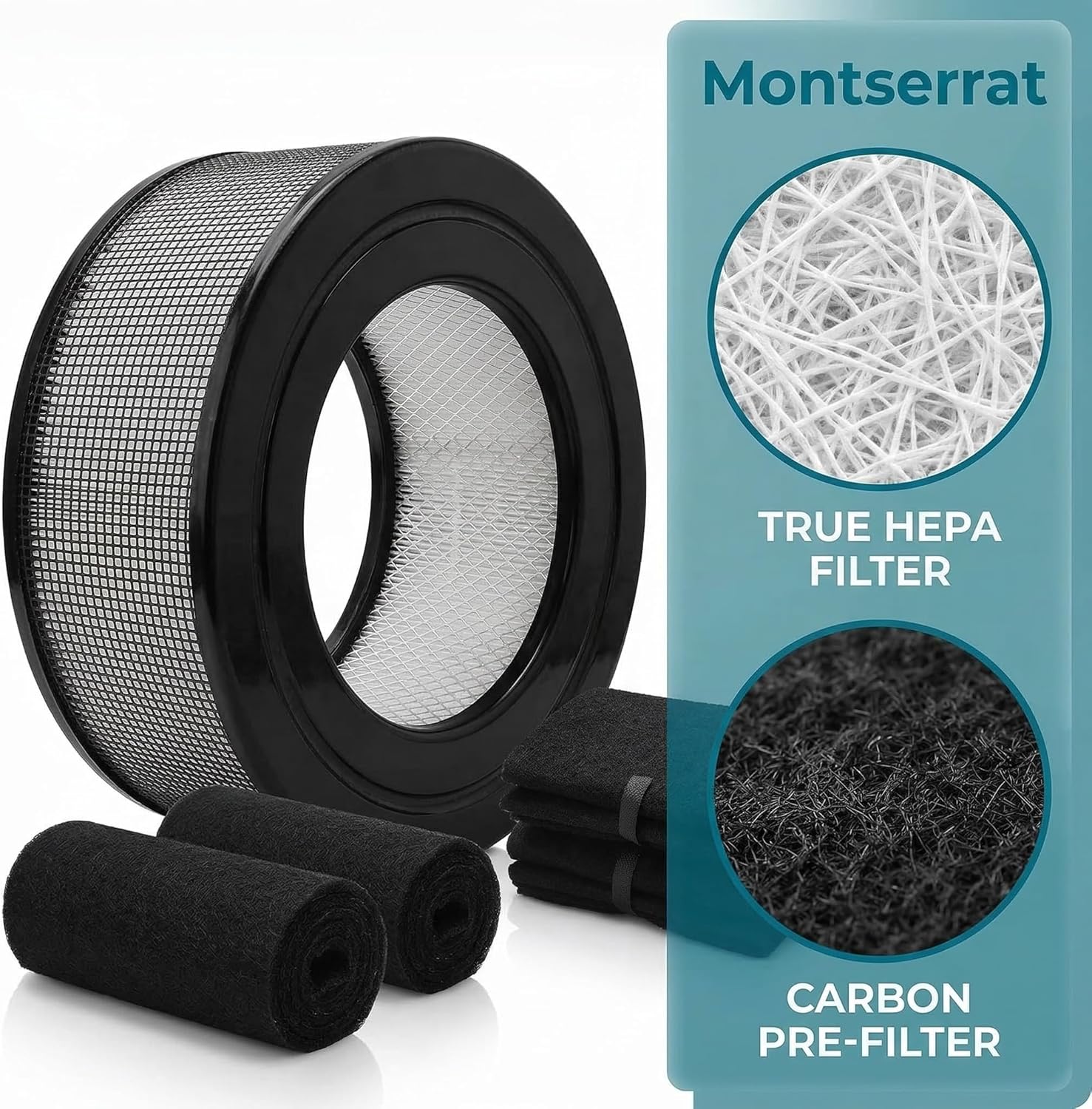 Replacement Air Filter 20500 Compatible With Honeywell 10500 17000 17005 Purifier,H13 True HEPA Filtration Activated Carbon Filter(1 HEPA + 2 Carbon Pre-Filter)