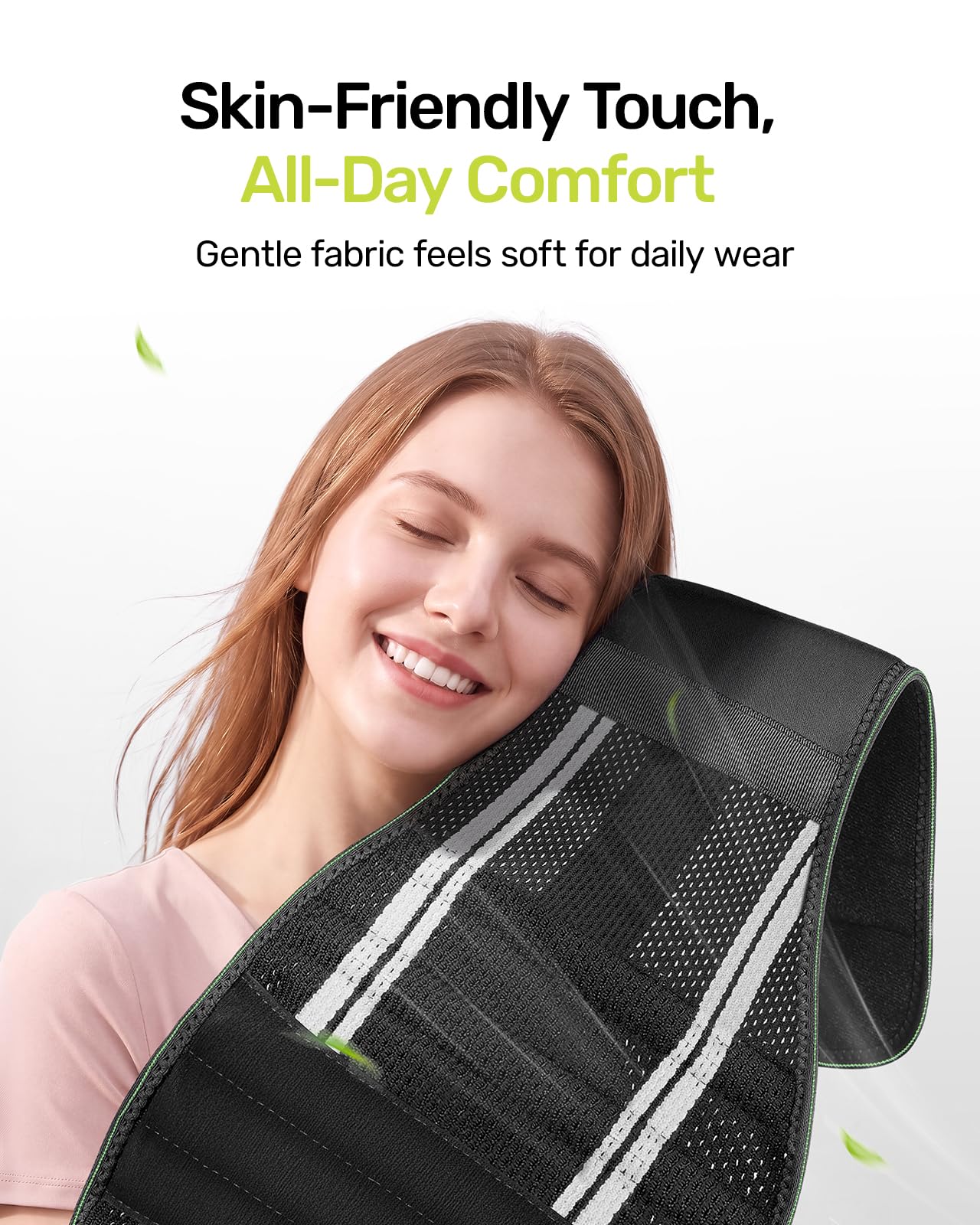 Rakiie Lumbar Para Hombre y Mujer, Soporte Lumbar 8X Potente con Almohadilla 3D, Soporte de Espalda Transpirable con Correa Ajustable (Verde, XX-Large)