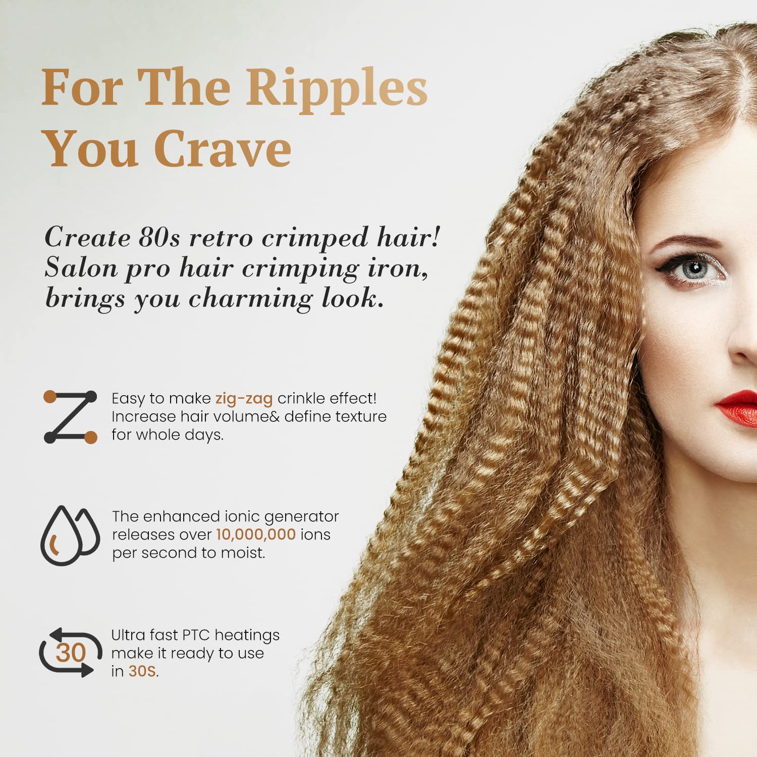 Vintage Salon Style Crimping Iron NOS 80s Hair Crimper Soviet Era Vintage Hair Waving Crimping  main image 2