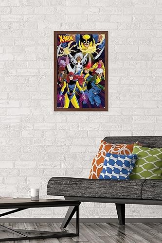 Miniatura 2 de Trends International Marvel Comics - The X-Men - Póster de pared impresionante, 14.725 x 22.375 pulgadas, versión enmarcada de caoba