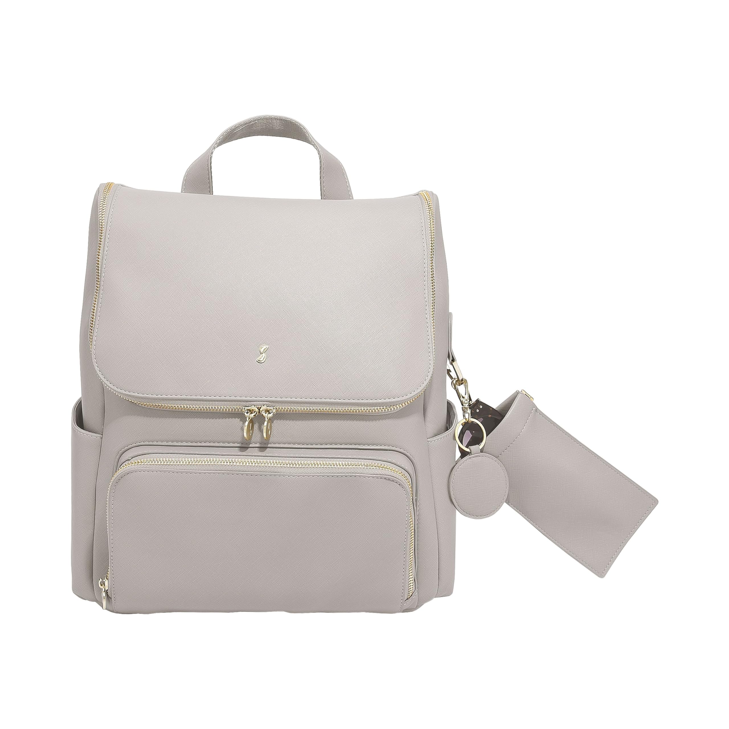 Sac à dos de luxe Taupe Stackers aux finitions soignées en similicuir