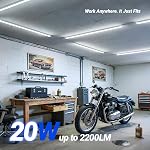 (12 Pack) Barrina T5 LED Shop Light, 4FT, 2200lm, 6500K (Super Bright White), 20W, Utility Shop Light, Ceiling and Under Cabinet Light, Corded Electric with ON/Off Switch