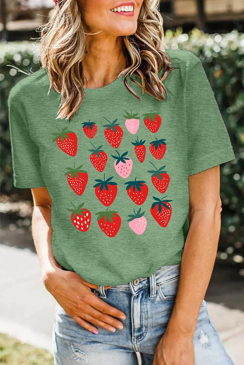 MAIHUN Strawberry Shirts Fruit Tshirts Strawberries Graphic Tee Garden Clothing Gardener Gift Tops - Image 2
