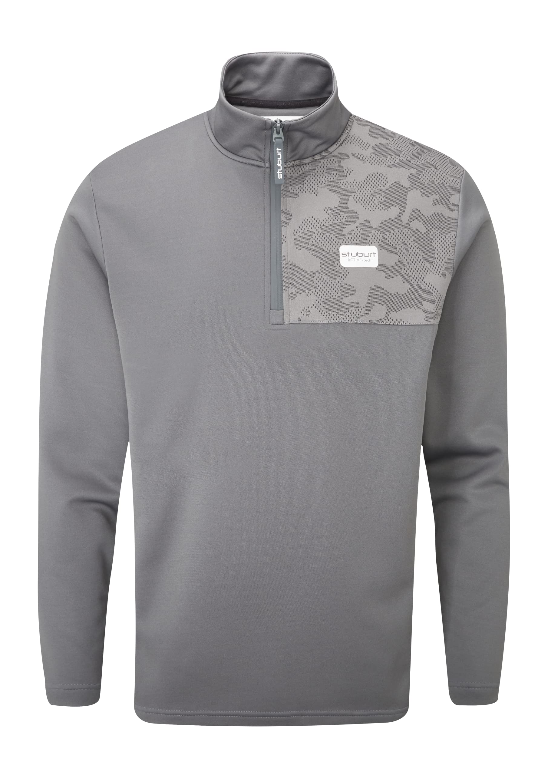 Stuburt Men's Active-Tech Mid Layer Pullover Sweater, Slate Grey, Large