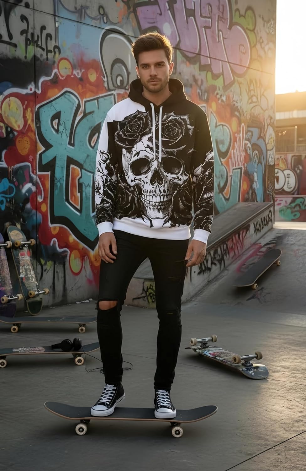 Unisex Hoodies 3D Print Graphic Hooded Pullover Sweatshirt with Pocket for Men Women Teens
