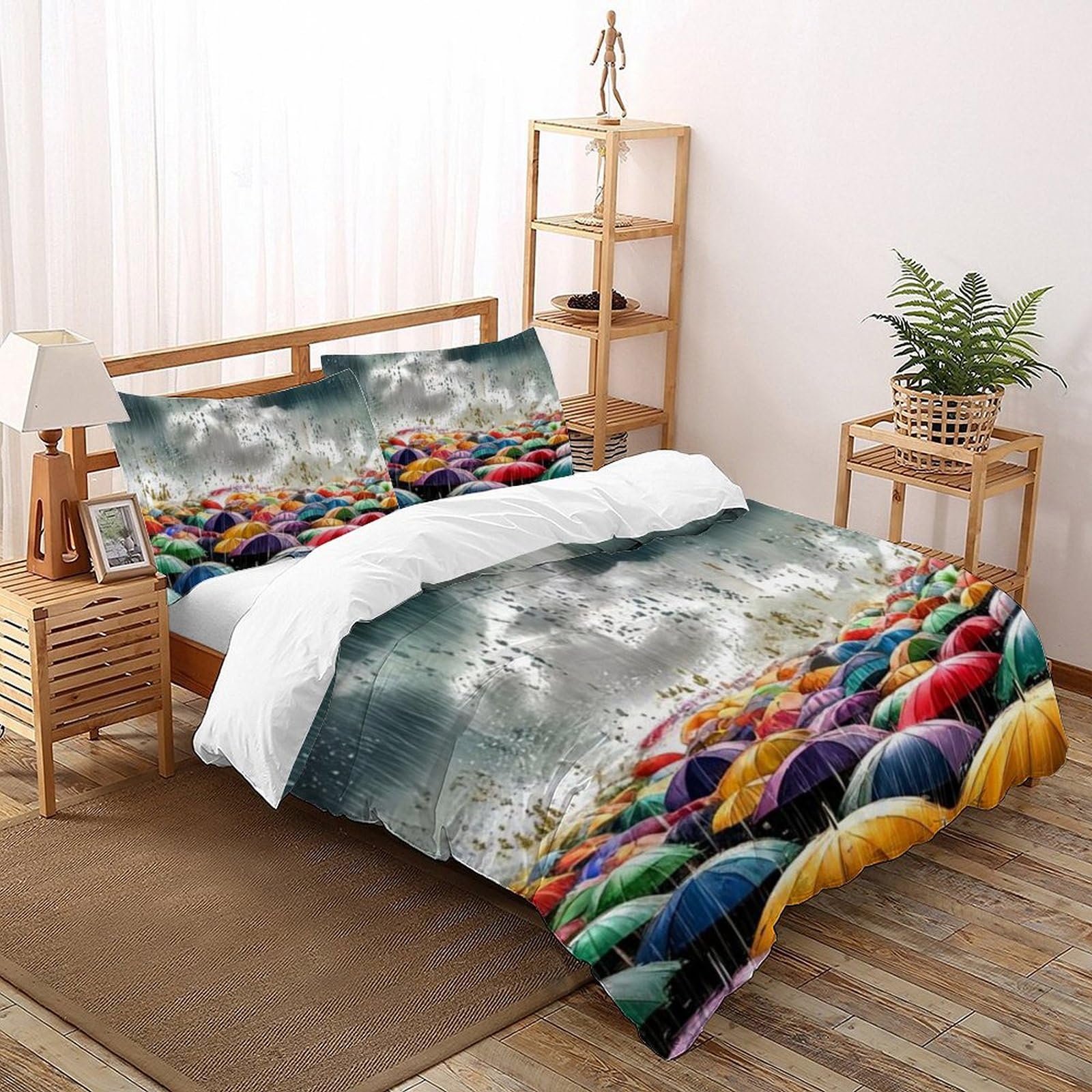 Parapluie coloré housse de couette imprimé 3D pour chambre fille