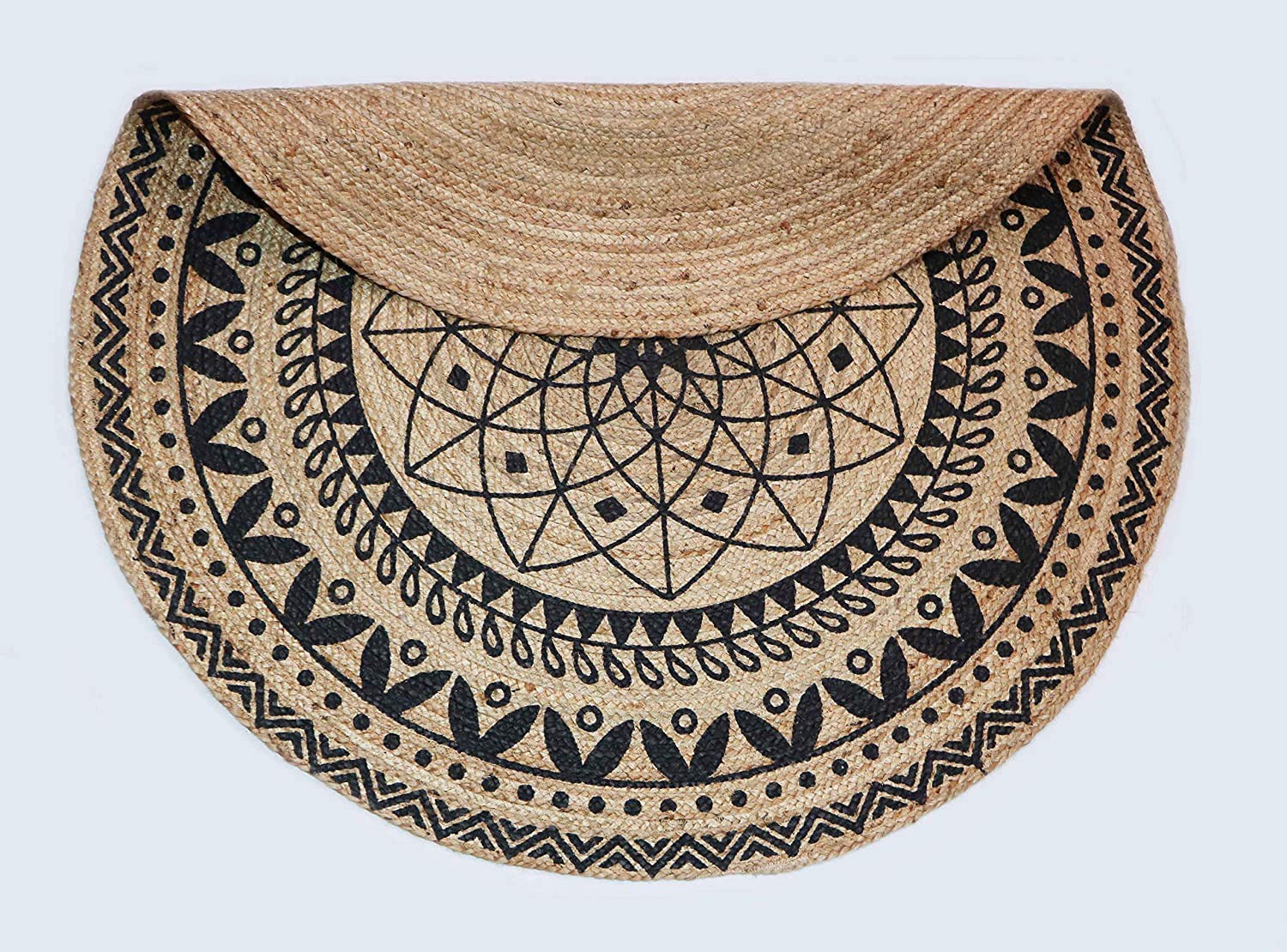 THE HOME TALK Natural Handcrafted Braided Round Jute Rug - 90CM|Traditional Carpet For Living Room,Kitchen,Entryway,Bedroom,Dining Room|Rustic Bohemian Decor|Durable,Anti-Skid Carpets for Centre Table 1
