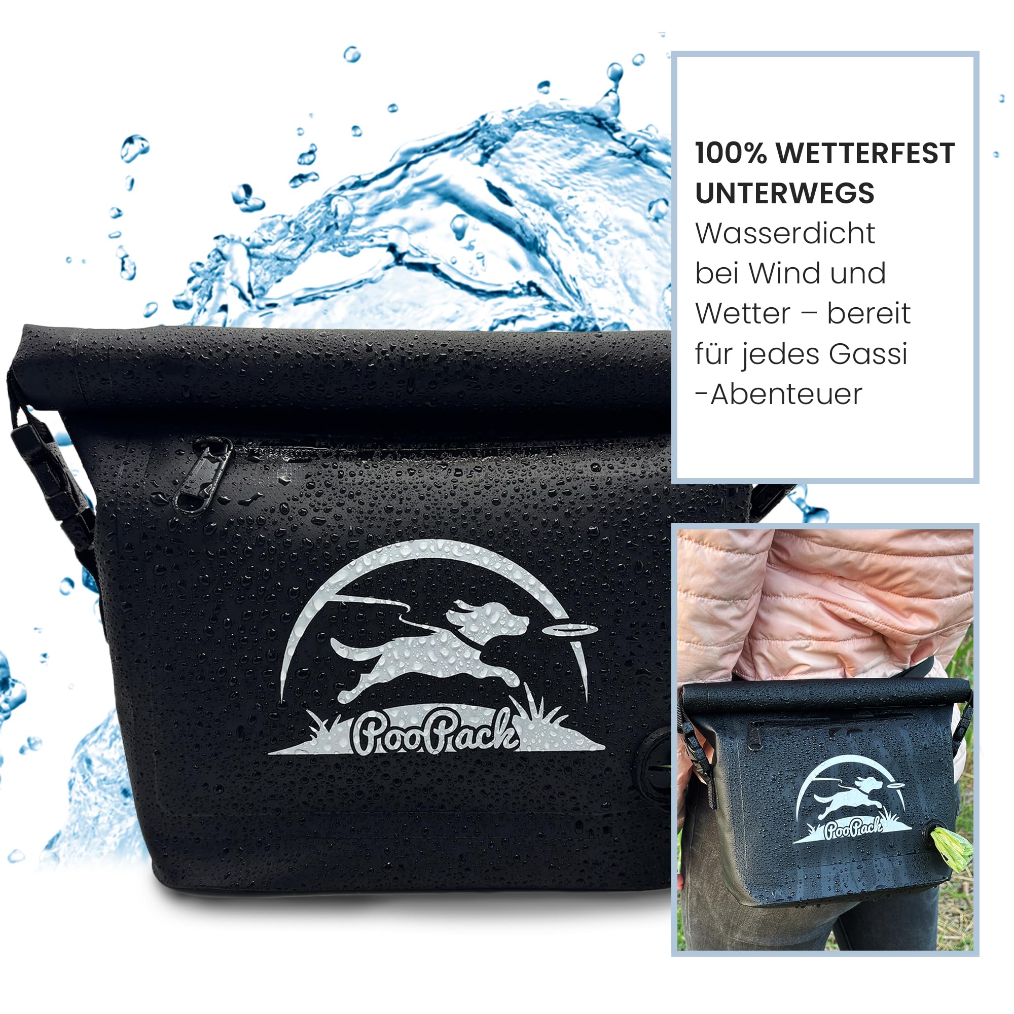 Taleas Sac à friandises pour chien - Sac à friandises imperméable avec compartiment anti-odeurs - Sac d'entraînement pour chien à accrocher ou comme sac banane - Sac à nourriture et sac à friandises