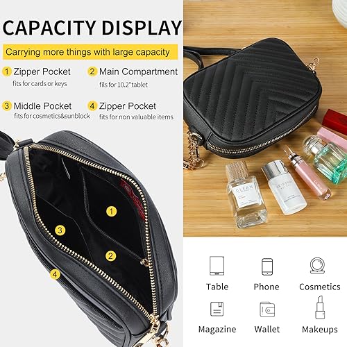 Miniatura 3 de CUTEGW Bolsos cruzados acolchados para mujer, bolso cruzado pequeño, bolso de hombro ligero con correa ajustable