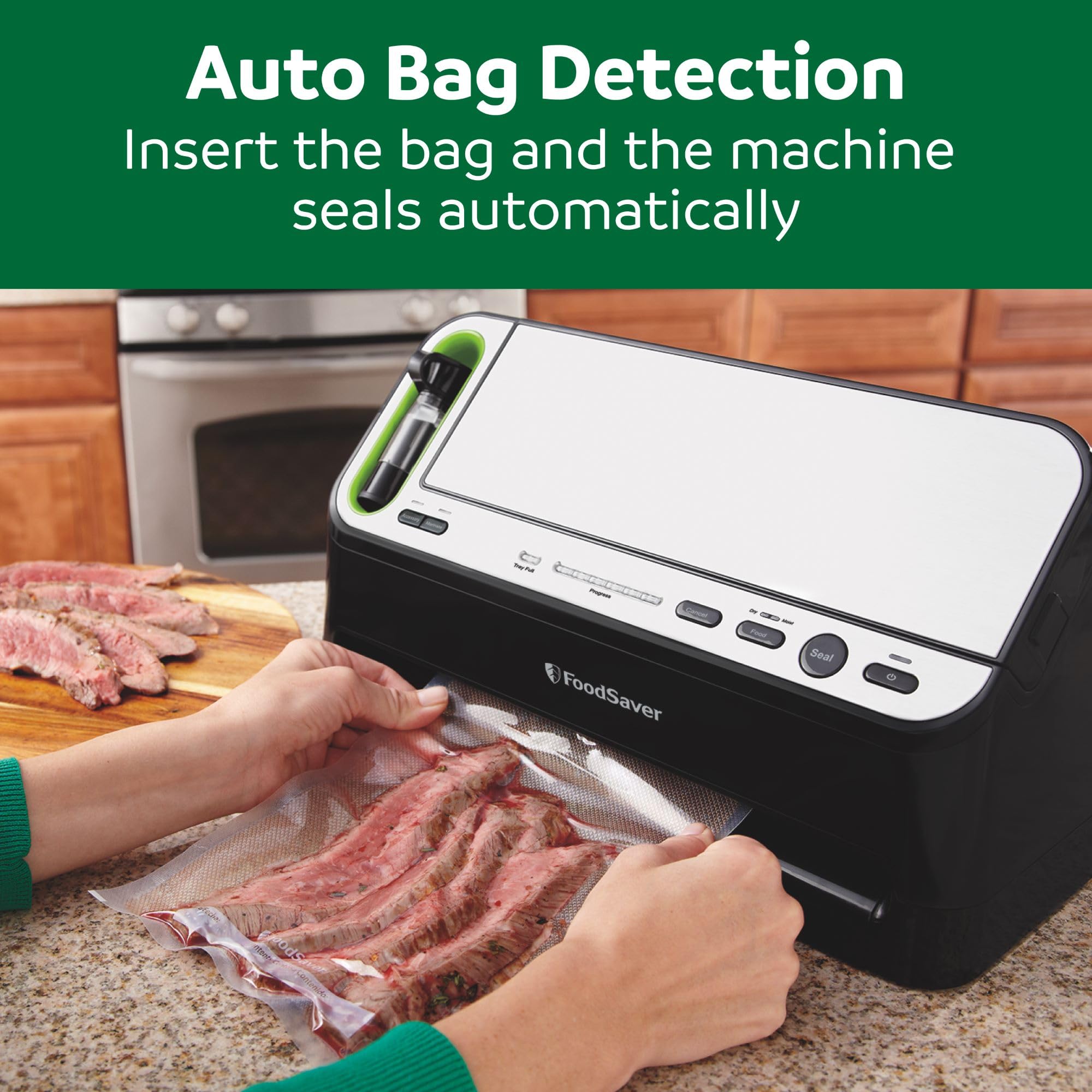 Potane Precision Vacuum Machine,Pro Food Sealer with Built-in Cutter and Bag Storage(Up to 20 Feet Length), Both Auto Manual Options,2 Modes,Includes 2 Bag Rolls 11”x16’ and 8”x16’,Compact Design product image 22