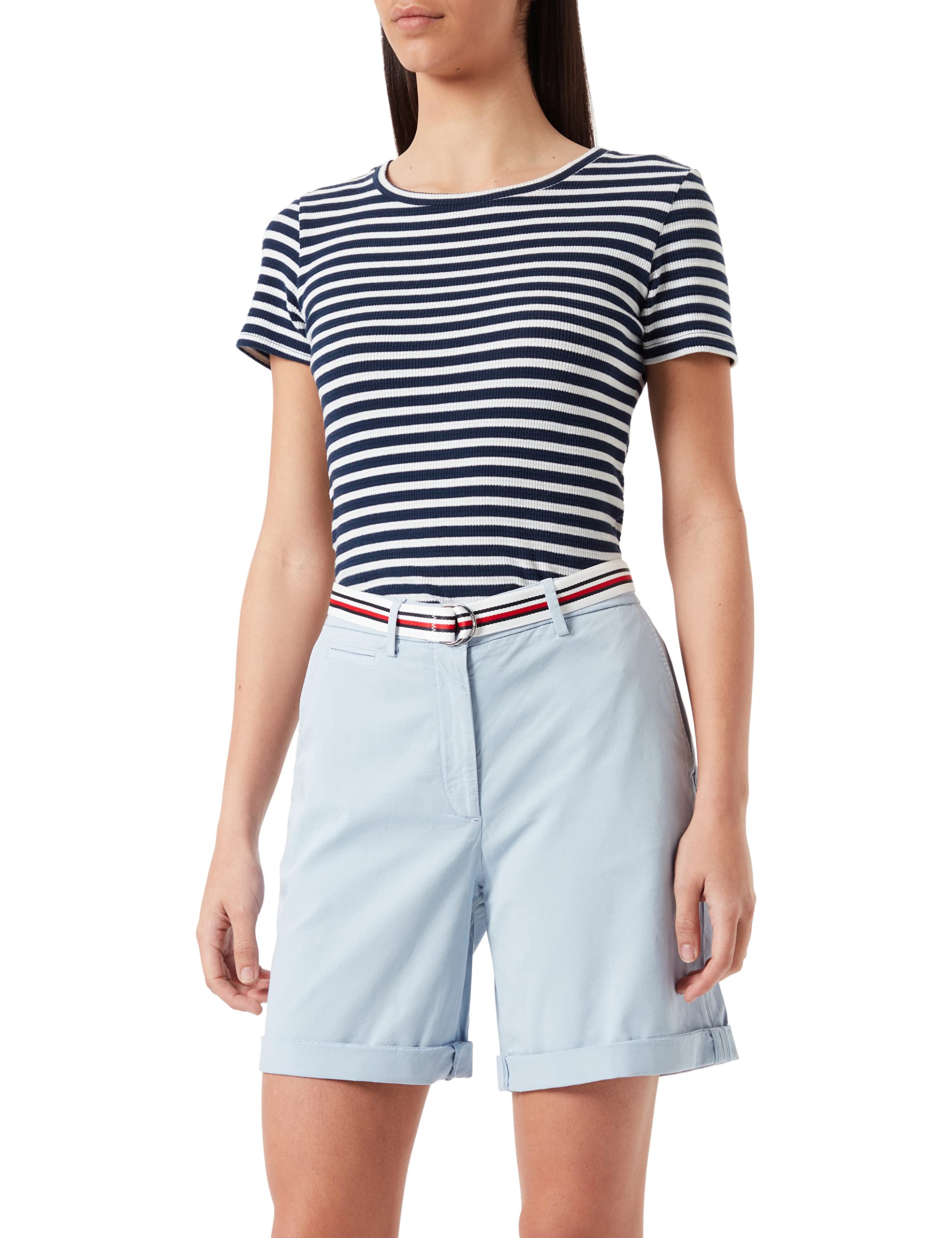 Tommy Hilfiger Cotton Tencel Chino RW Short Pantalones para Mujer