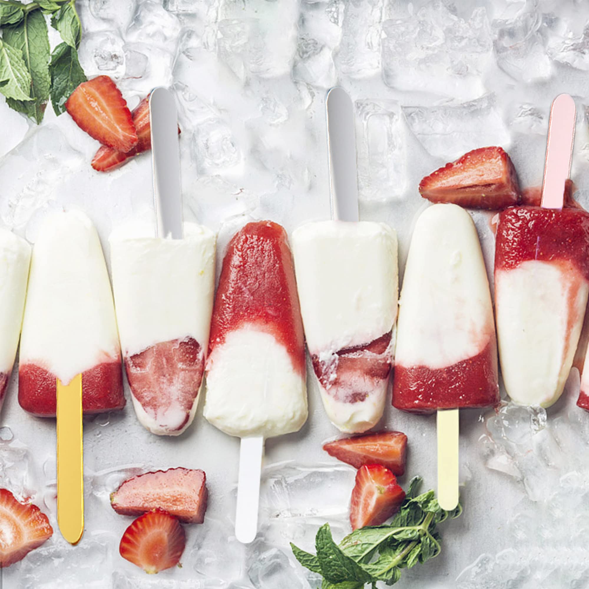 TRKETK Acryl-Eisstiele Wiederverwendbar - 40 Stück Für DIY-Eis