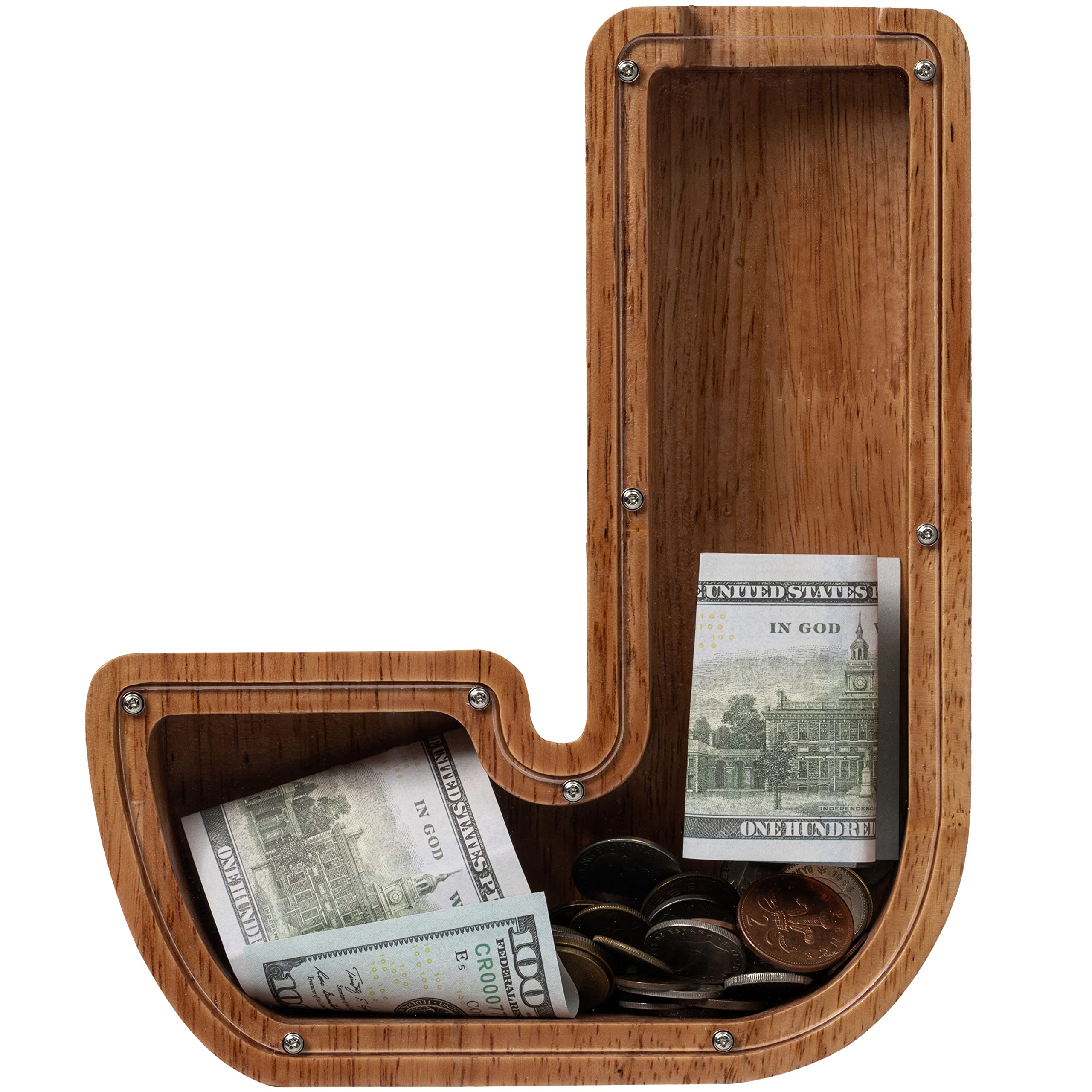 ladenk 12インチ 特大木製子供用レター貯金箱 - 男の子と女の子のための