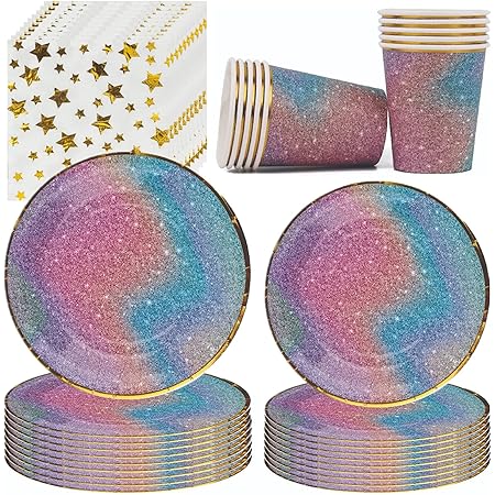 Boho Regenbogen Partygeschirr Set - 41-teilige Deko Für Geburtstag & Feiern