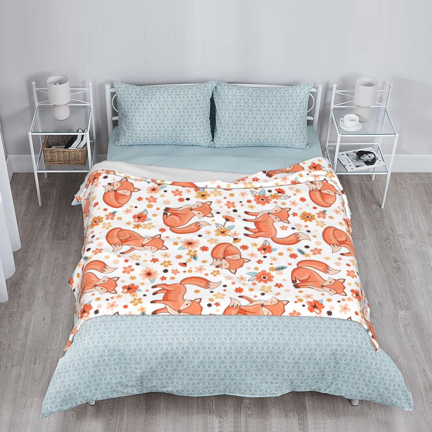 Fox Throw Blanket Soft Plush Fleece Blankets Warm Cozy Lightweight Fuzzy Blanket for Bed Sofa Couch Home Decor 80"X60" - Image 7