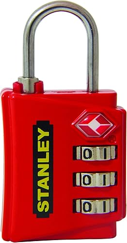 Candado de equipaje de 3 dígitos aprobado por la TSA de 1-316 pulgadas (1.181 in) de ancho, rojo