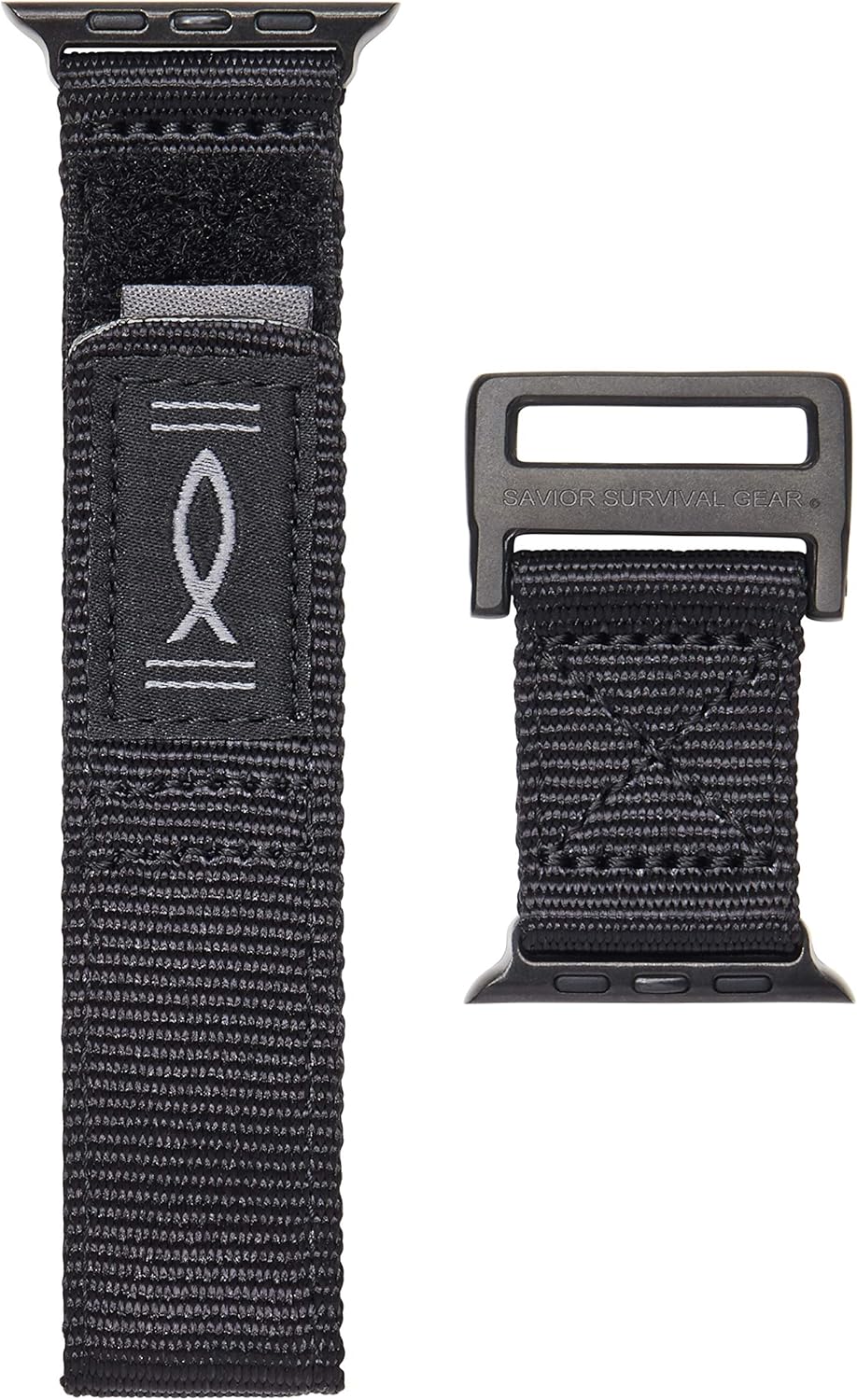 Savior Survival Gear Nylon Watch Band Compatible with Apple Watch 42mm/44mm/45mm/49mm (iWatch Series Ultra 9/8/7/6/5/4/3/2/1/SE) - Adjustable Sport Loop Replacement Apple Watch Band
