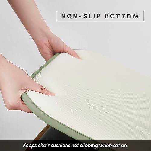 Miniatura 7 de Elegant comfort Fundas de cojín para silla con lazos y parte trasera de goma antideslizante, espuma viscoelástica gruesa, cojín suave, funda de