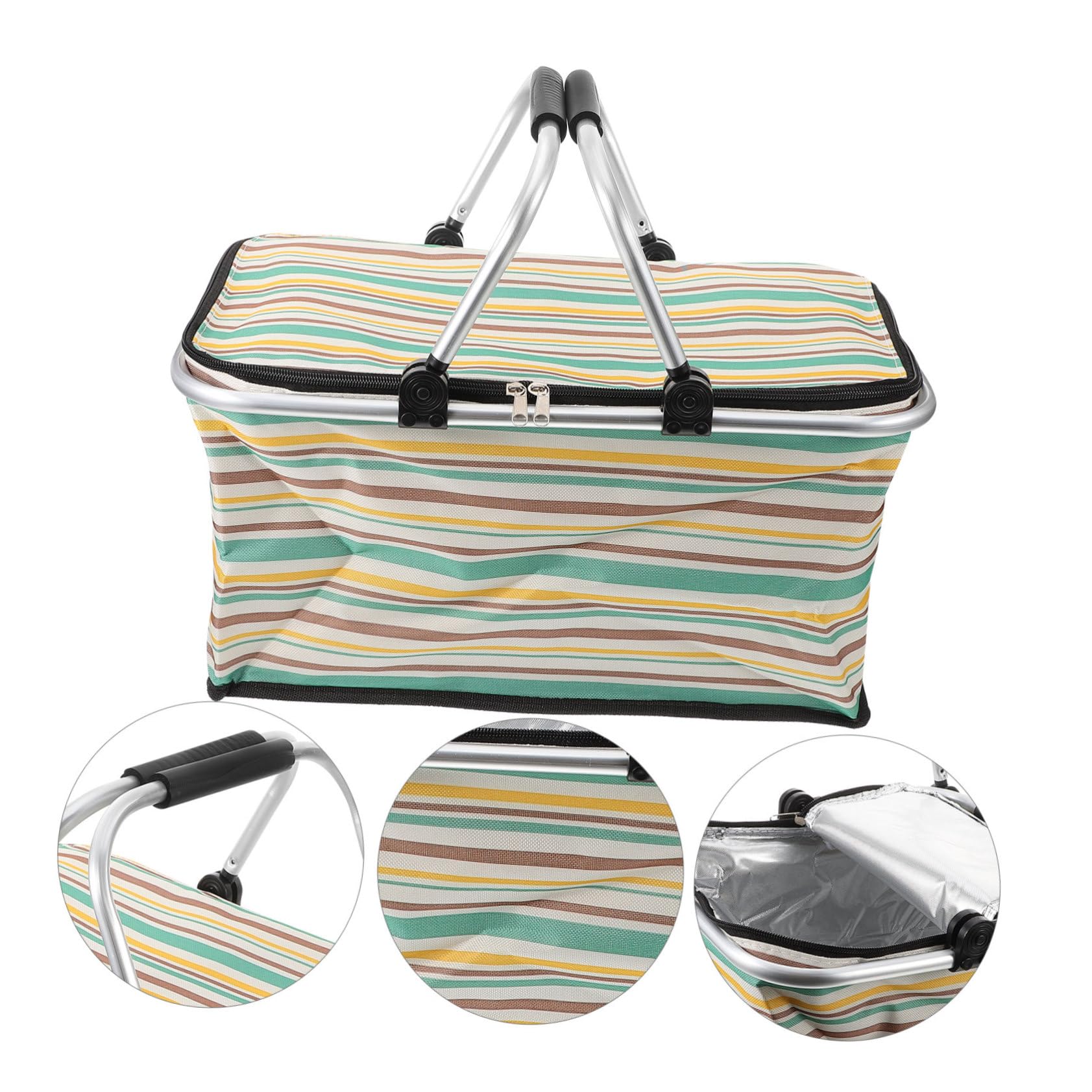 Cesta De Picnic De Mimbre - Ligera, Con Asas, Para Exterior Y Decoración