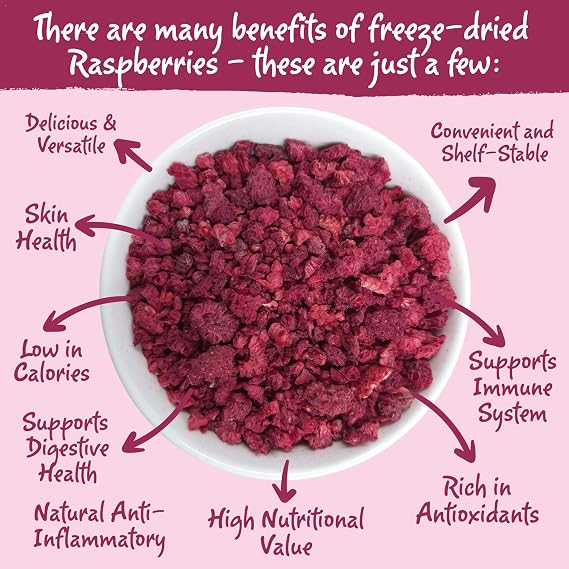 100g Arbuckle's Freeze Dried Raspberries Pieces Direct from UK Farm Shop, Raspberry Crumble Nutritious and Healthy Raspberry Natural, for Baking, Breakfast Cereal Topper, Yogurt, Cake Decorations