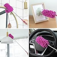 Vista 23 de Microfiber Duster for Cleaning, Tukuos Hand Washable Dusters with 2pcs Replace Microfiber Head, Extendable Pole, Detachable Cleaning Brush Tool for