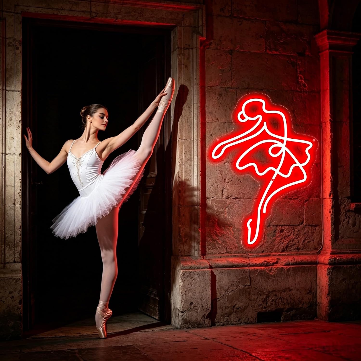 Dance Ballerina Neon Sign Girl Bedroom Aesthetic LED Wall Decor-16.5"x11.8" image 3