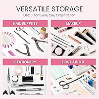 Vista 6 de Beauticom Caja personal de almacenamiento para manicurista profesional uñas pedicura (tamaño grande) (1 pieza, rosa)
