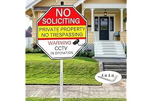 No Soliciting Signs for Front Yard, 10" X 28"