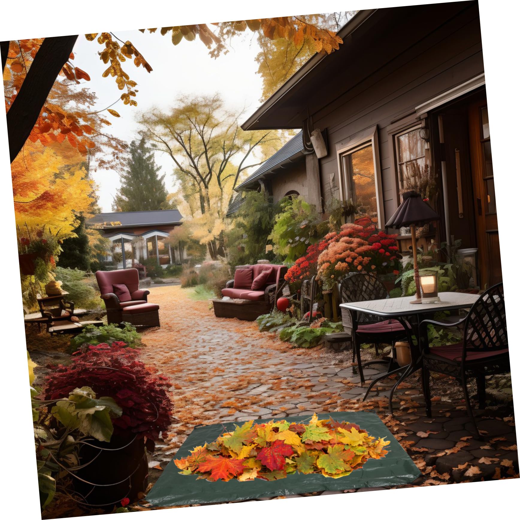 Paquet Feuilles Mortes Paquet Feuilles Mortes Robuste Pliable avec Poignées en Pe Vert pour Jardin et Collecte de Déchets de Jardin en Extérieur