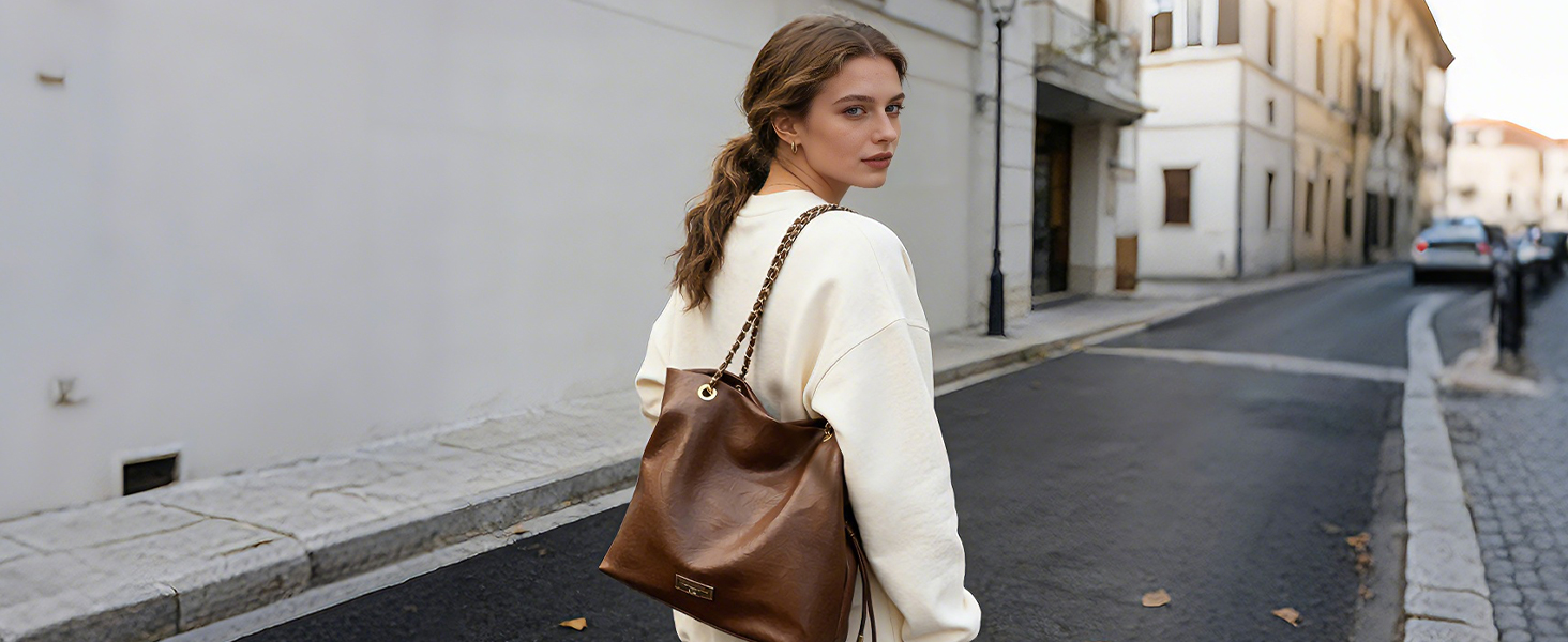 Bolso de mano con cordón CORIOS para mujer de cuero PU miniatura 7