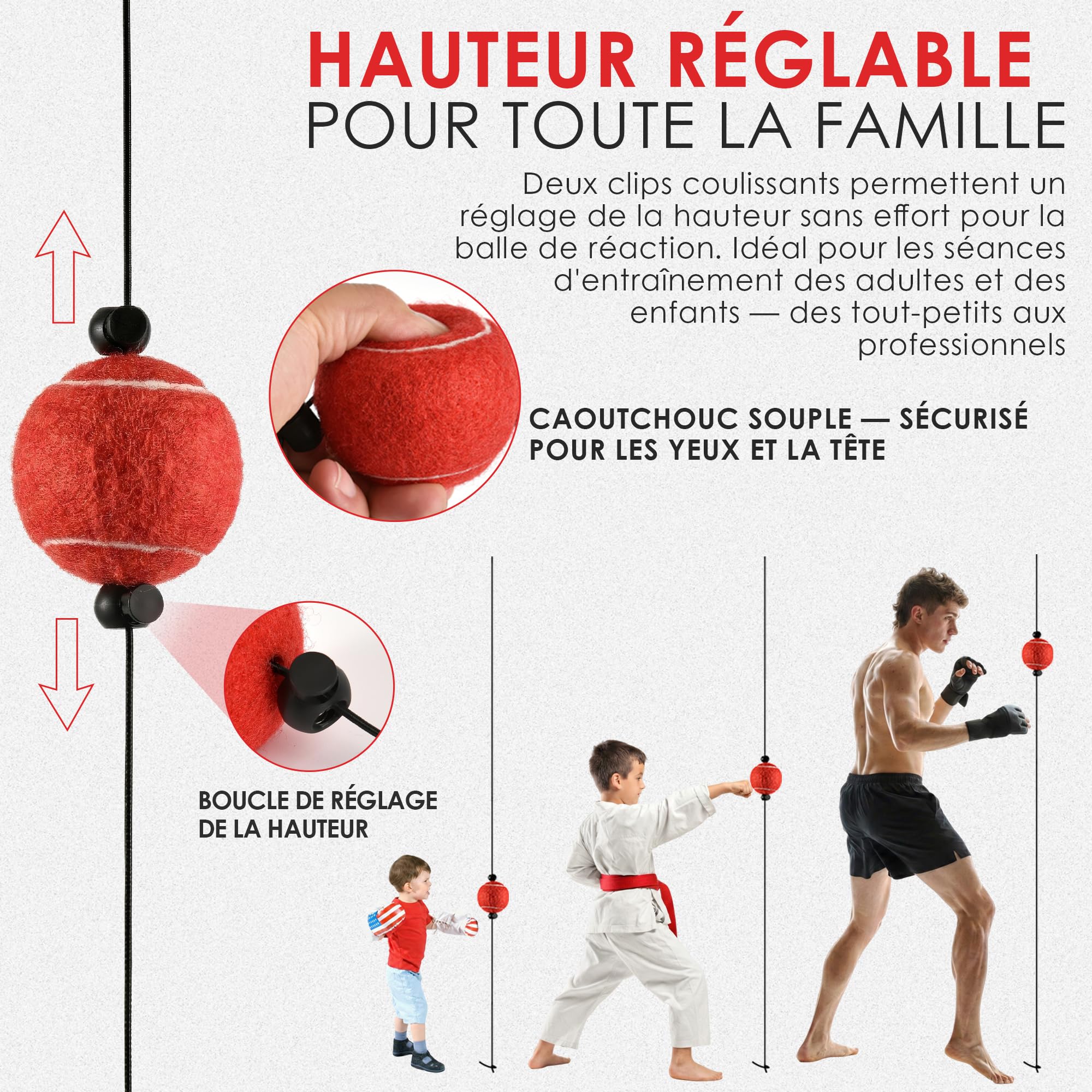 MaxxMMA Plate-forme réglable pour sac lourd + balle de réaction