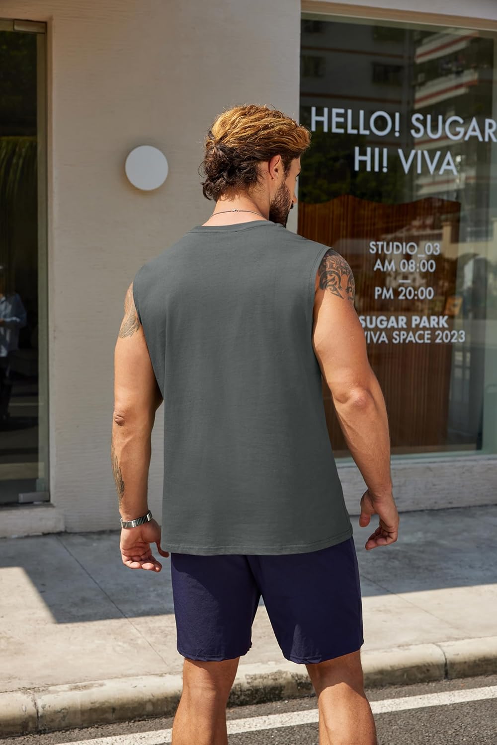 COOFANDY Men's Tank Top Cotton Workout Sleeveless Muscle T Shirts Casual Summer Tank Shirts - Image 4