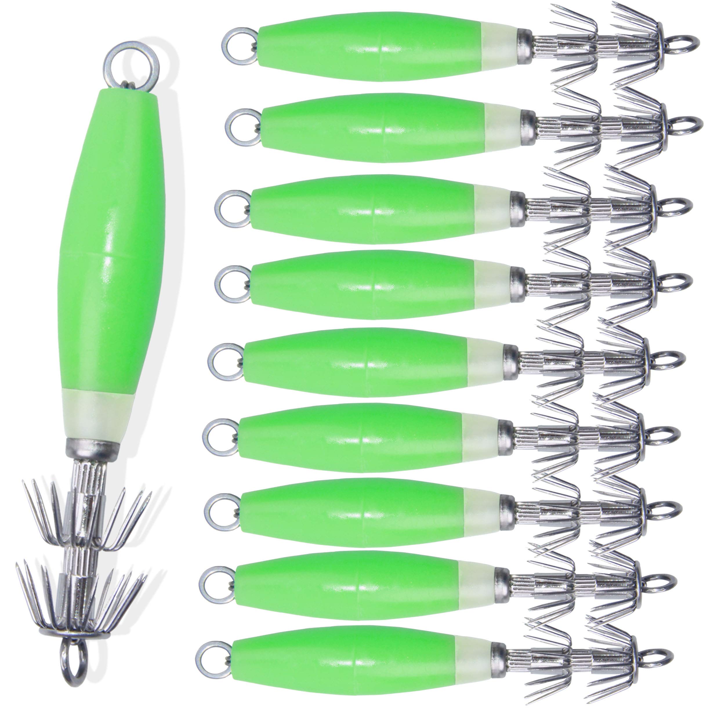 Fishing Fluorescent Squid Jigs Luminous Octopus Lure Fishing Squid Cuttlefish Sleeve Hooks Jig Lure Octopus Multineedle Baits