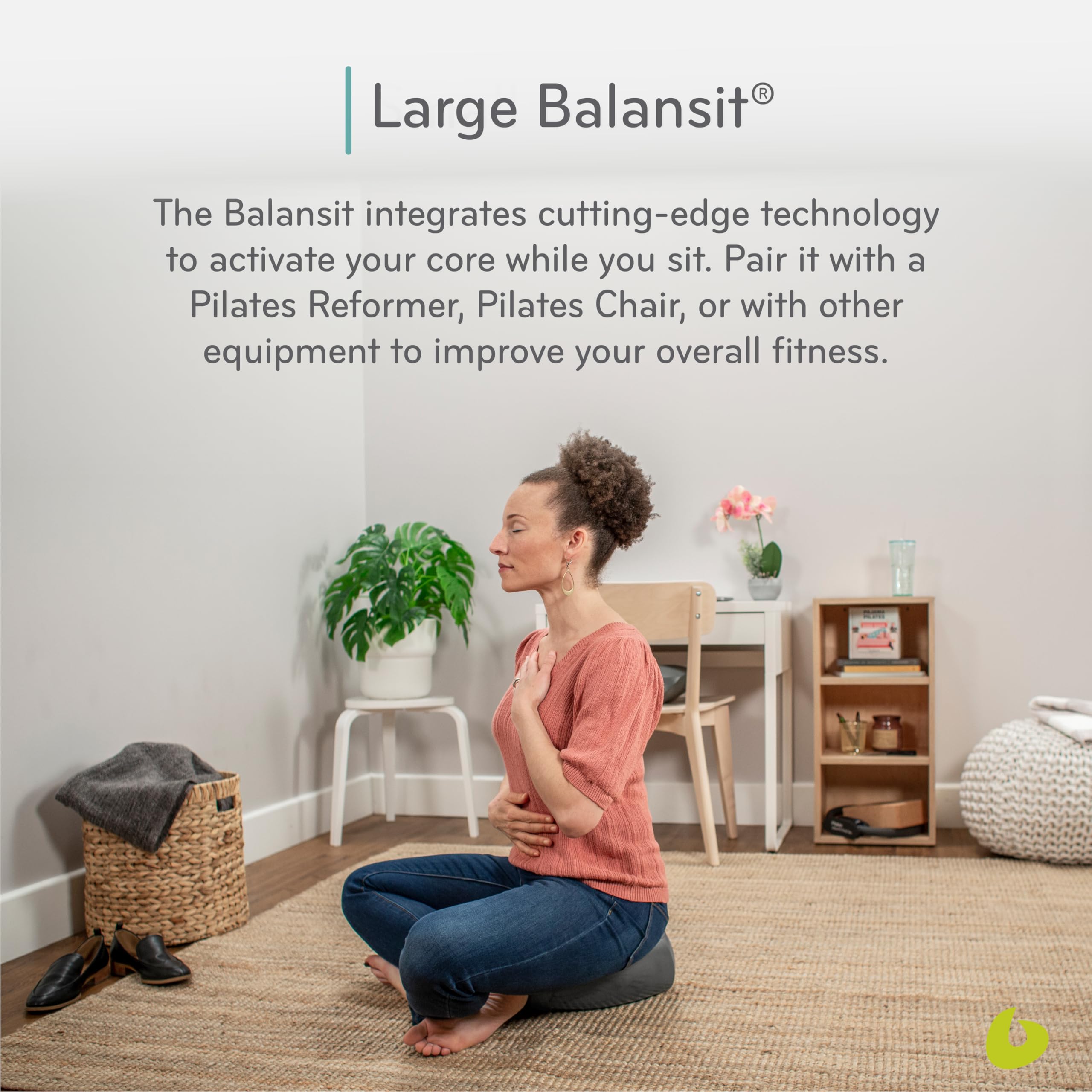 Balanced Body Balansit, Balancing Seat Cushion for Pilates Workouts, Posture Control, and Core Strength, Pilates Equipment for Home or Pilates Studio Use, Large (75+ kg)