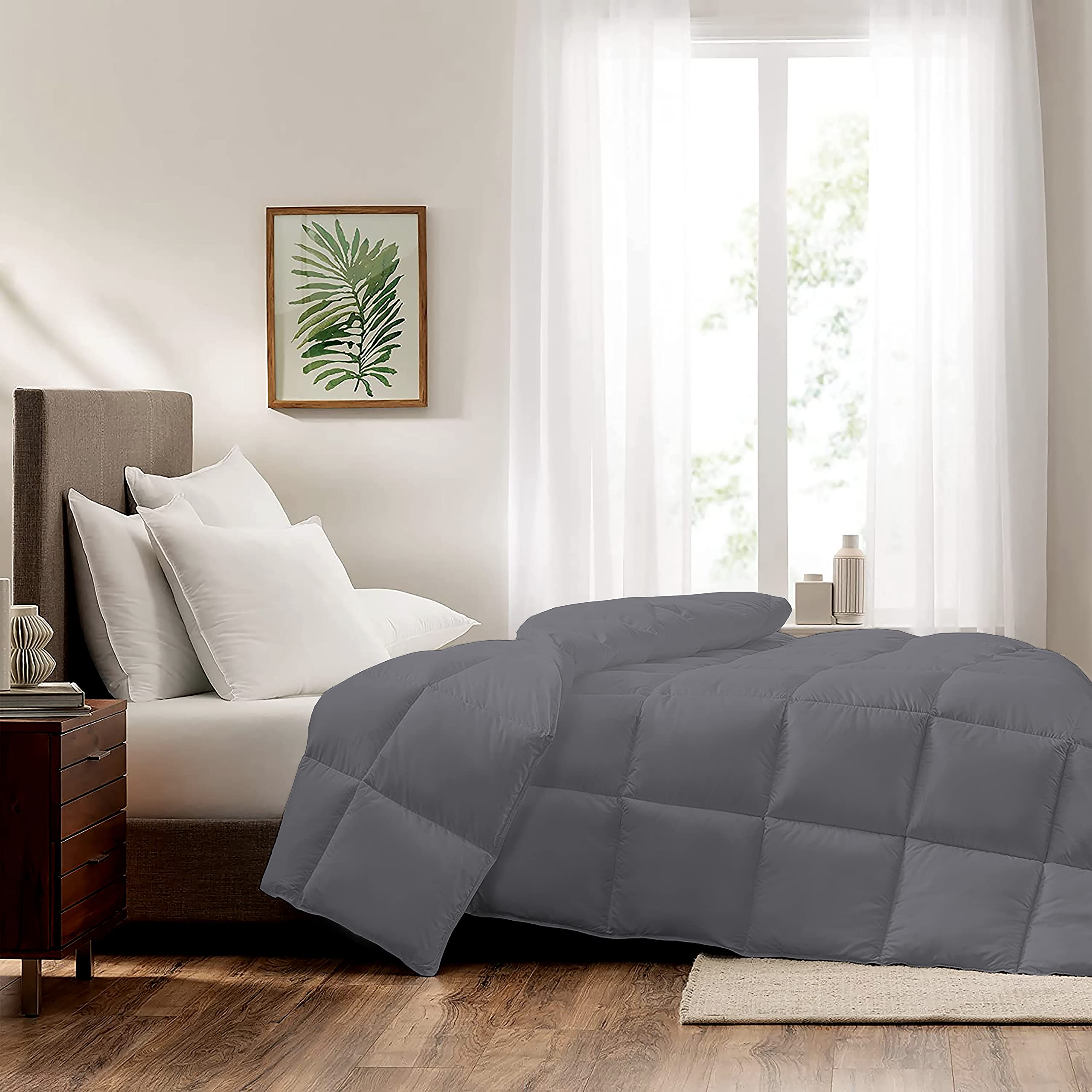 All Season 250 GSM Comforter Premium Collection Quilted Comforter (60" x 90" Inches/152cm x 228cm) - Single Bed Comforter|Dark Grey-image-14