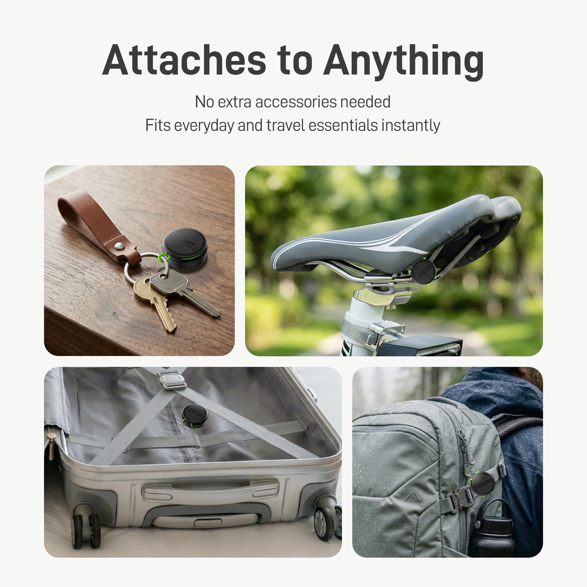 Epicka Smart Tracker 4 Pack, Schlüsselfinder KeyFinder Kompatibel mit Apple Wo ist? APP (Nur iOS), Schlüsselfinder für Gepäck/Taschen/Brieftasche, IP67 Wasserdicht
