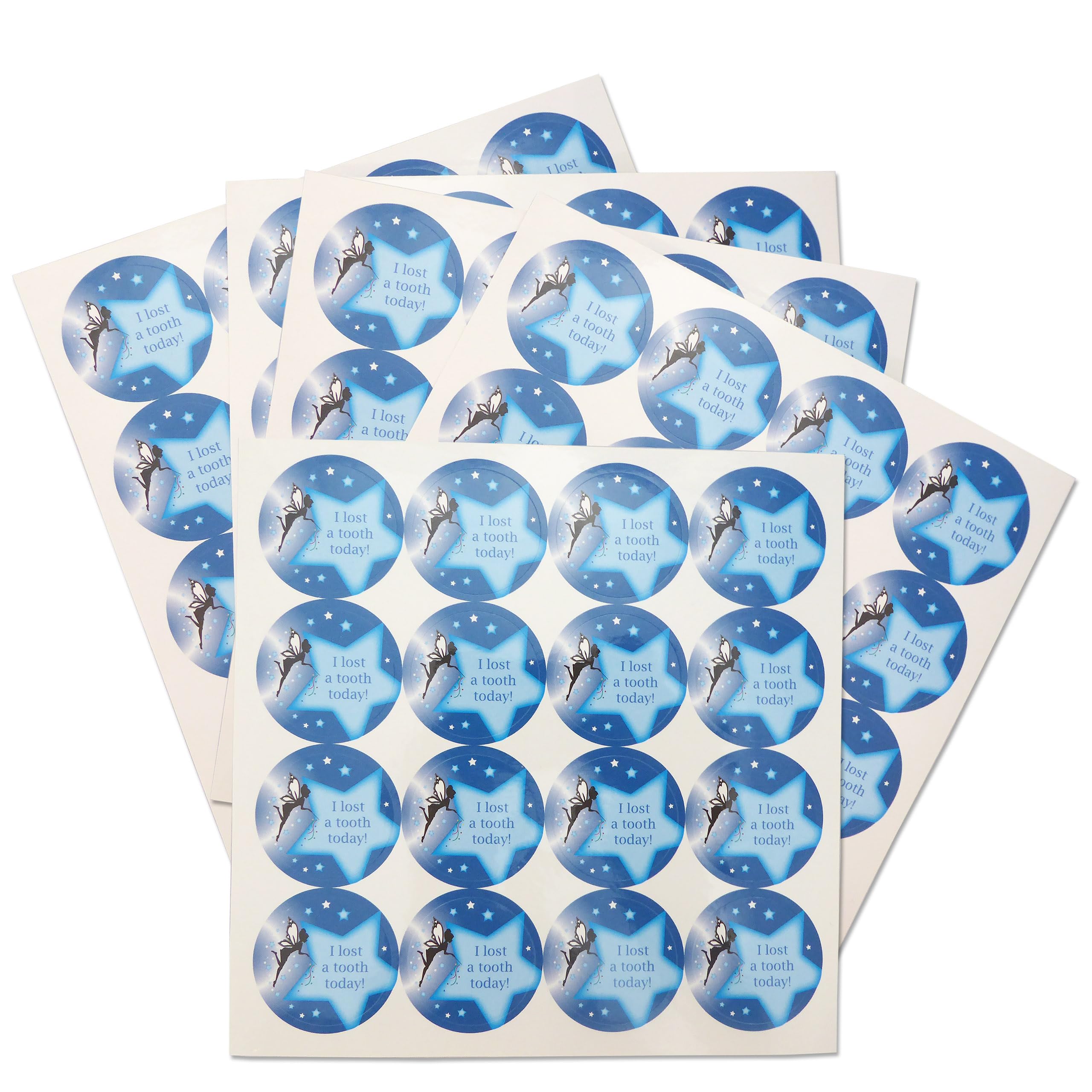Dental Aesthetics Girls Blue Children's Tooth Fairy Stickers (Set Of 80) Reward For Or Boys Who Lost A Tooth (Blue)