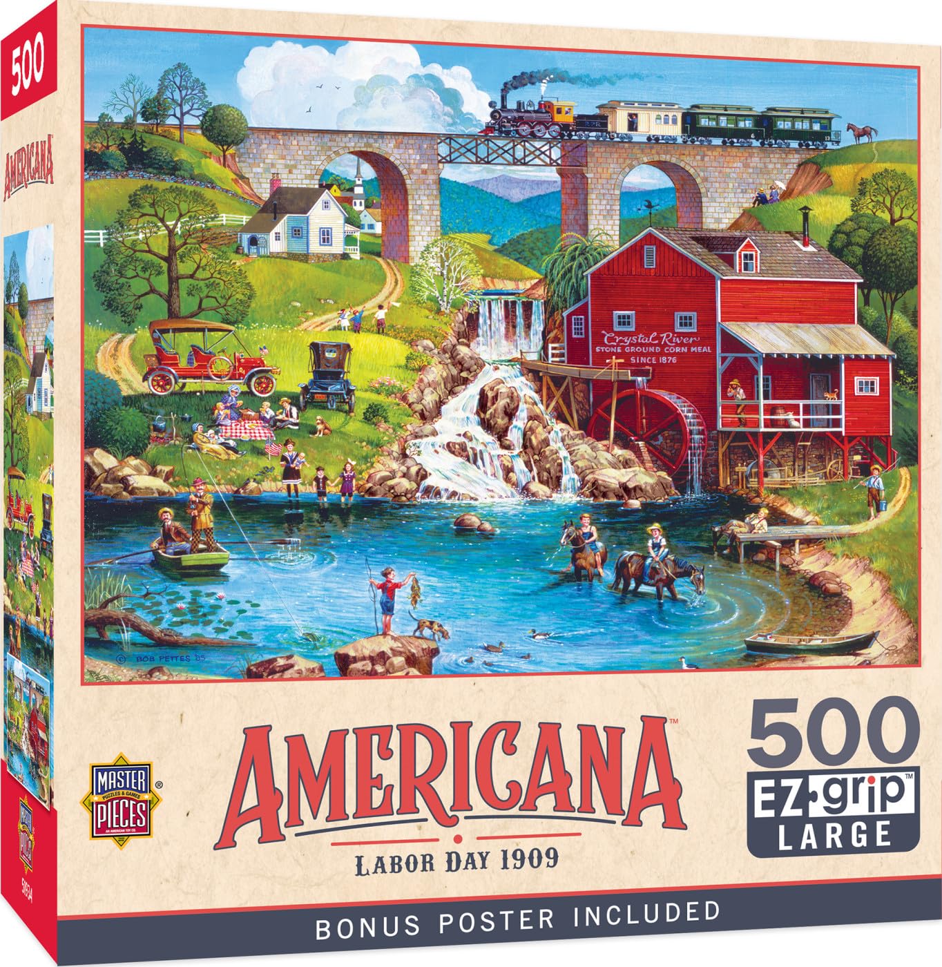 MasterPieces - 500 Piece Jigsaw Puzzle, Large EZ Grip Shapes, Labor Day, Fun for Adults, Seniors, Family, Kids, 19.25